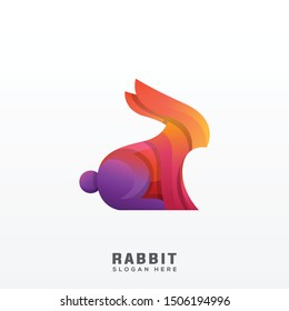 rabbit logo design modern template. rabbit logo mascot gaming esport.
