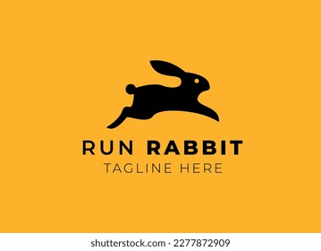 Rabbit Logo Design Template Icon Retro Vector Illustration	