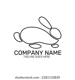 Rabbit. Logo design. Template. Icon. Vector minimalist illustration.