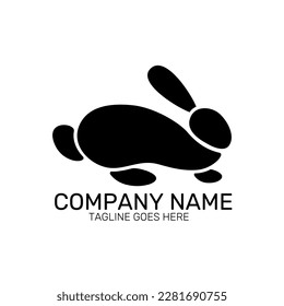 Conejo. Diseño de logotipo. Plantilla. Icono. Ilustración minimalista del vector.