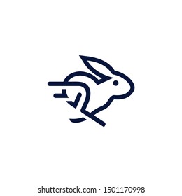 rabbit logo design template inspiration, vector illustration