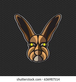 Rabbit logo design template ,Lion head icon Vector illustration