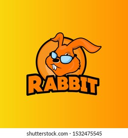 Rabbit logo design template vector illustration