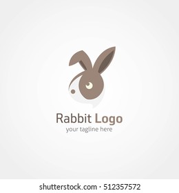 Rabbit Logo Design Template. Vector Illustration