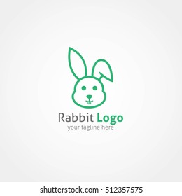 Rabbit Logo Design Template Vector Illustration Stock Vector (Royalty ...