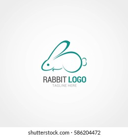 Rabbit Logo Design Template. Vector Illustration