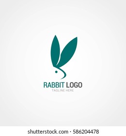 Rabbit Logo Design Template. Vector Illustration