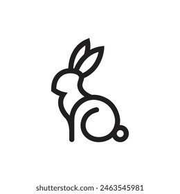 Rabbit logo design vector dan silhouette symbol