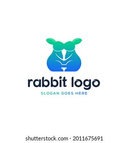 Rabbit logo design vector free.