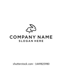 rabbit logo design vector illustration template