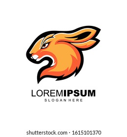 rabbit logo design vector ilustration