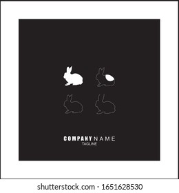 diseño de logotipo de conejo inspiración vectorial