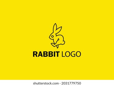 Símbolo vector de diseño con logotipo de conejo.