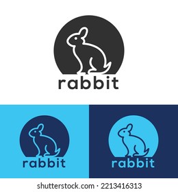 rabbit logo design vector template,