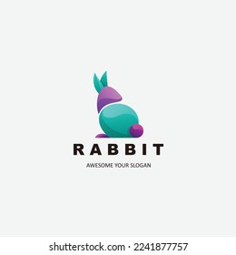 rabbit logo gradient colorful design