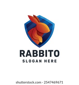 Rabbit Logo Gradient Colorful Vector Icon Illustration