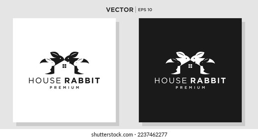 Design des Kaninchenlogos, Vektorvorlage,