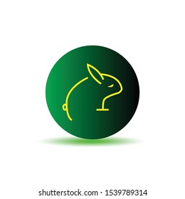 Rabbit logo icon colored. Design template vector