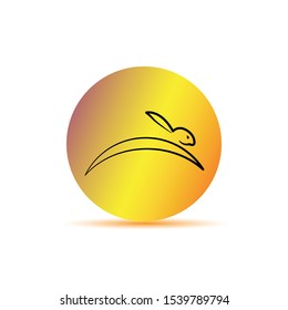 Rabbit logo icon colored. Design template vector