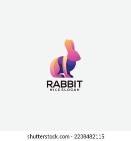 rabbit logo icon design colorful