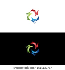 Rabbit Logo and Icon Design. With full color style. For Light and Dark background