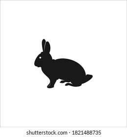 Rabbit logo icon design silhouette	