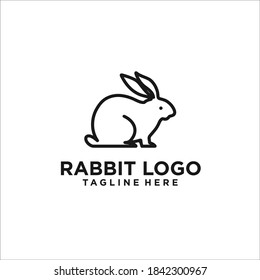 Rabbit logo icon design silhouette	