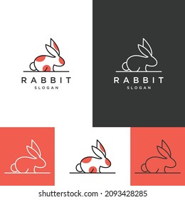 Plantilla de diseño de iconos de logotipo de conejo 