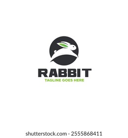 Rabbit logo icon flat vector design