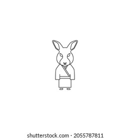 RABBIT LOGO ICON ILLUSTRATION VECTOR DESIGN