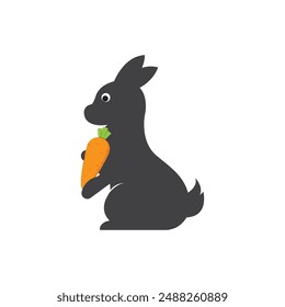 Kaninchen-Logo-Symbol Illustration Vektorgrafik flaches Design