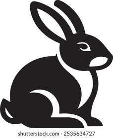 Rabbit logo icon silhouette vector art illustration