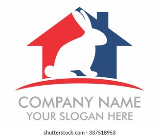 rabbit logo icon vector