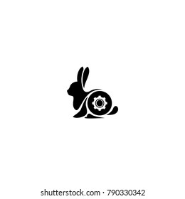 rabbit logo icon vector 