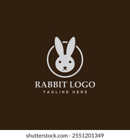 Rabbit logo with icon and vector template design