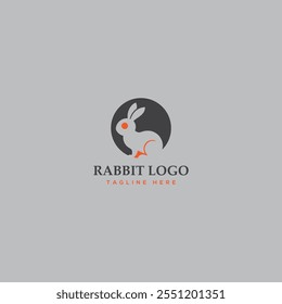 Logotipo de coelho com ícone e design de modelo de vetor