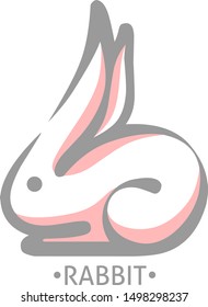 Rabbit logo illustration. Animal wildlife designed vector.