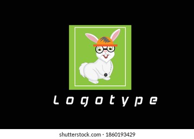 rabbit logo image on black background colors