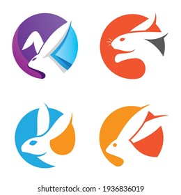 Rabbit logo images  illustration design