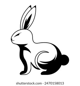 Logotipo de conejo aislado sobre fondo transparente
