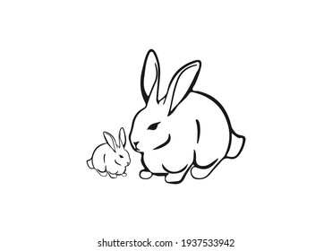 Rabbit logo isolated on white background