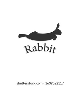the rabbit logo jumps in black
