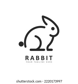 logotipo de conejo con estilo de línea. ilustración vectorial minimalista
