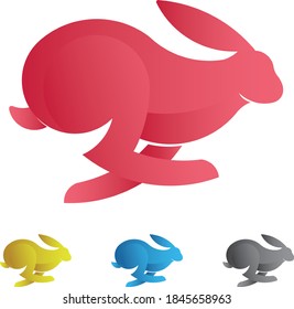 Logotipo de conejo hecho con principios de la relación de oro, modelo de emblema de conejo o vector de logotipo adecuado logotipo profesional de la empresa y logotipo de marca en la opción de 4 colores