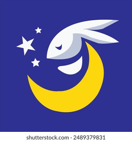 Rabbit logo minimalist design, vector modern rabbit logo