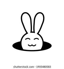 rabbit logo on trendy isolated background. rabbit logo for your website design Icon logo, app, UI. Clock icon Vector illustration, EPS10.