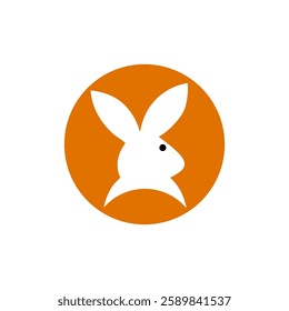 
rabbit logo in an orange circle