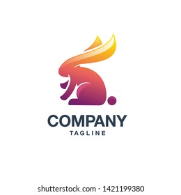 Rabbit logo with orange gradient color