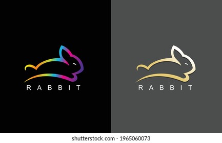 Rabbit logo premium design vector