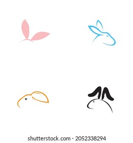 rabbit logo set vector illustration design